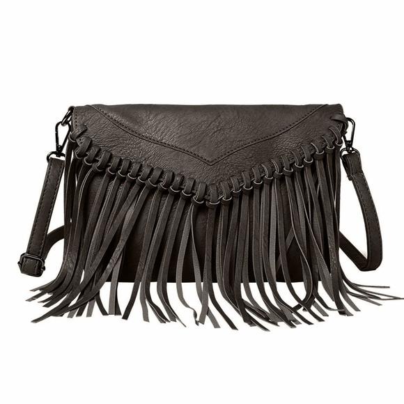 Fringe Hobo Purse Vintage Tassel Shoulder Bag Black Tassel Handbags :v - Picture 1 of 6